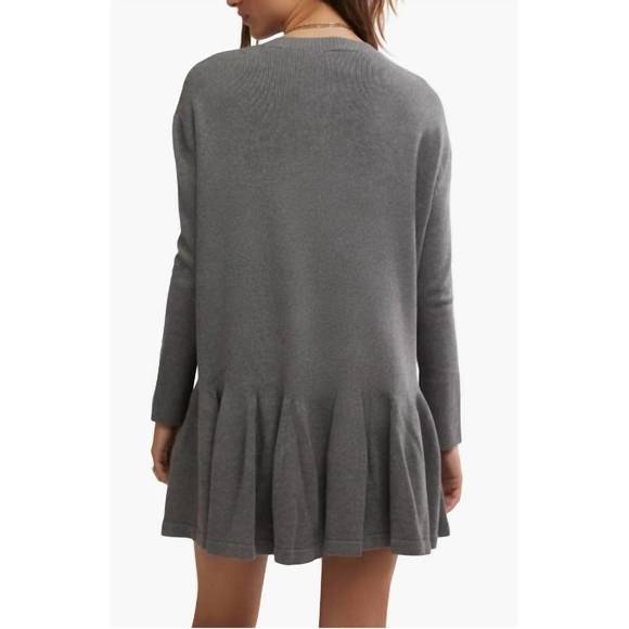 NEW FREE PEOPLE time on my side mini dress in dark heather grey - Picture 2 of 3